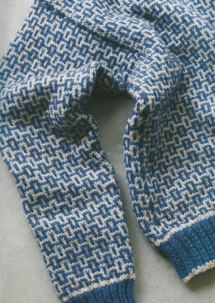 画像2: ≪人気作品着分パック≫ブルーとベージューの編み込みメンズセーターMサイズ【アメリー】 (2)