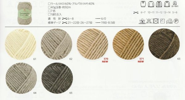 画像2: ≪人気作品着分パック≫メンズナチュラルカラーのVベスト【ソノモノアルパカウール≪並太≫】 (2)