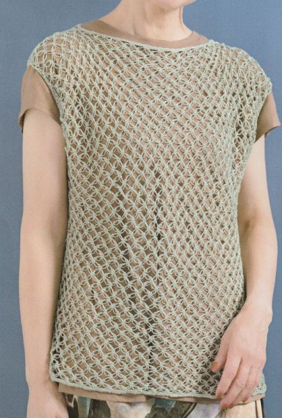 画像1: ≪人気作品着分パック≫七宝編みのまっすぐベスト【洗えるリネン使用】 (1)
