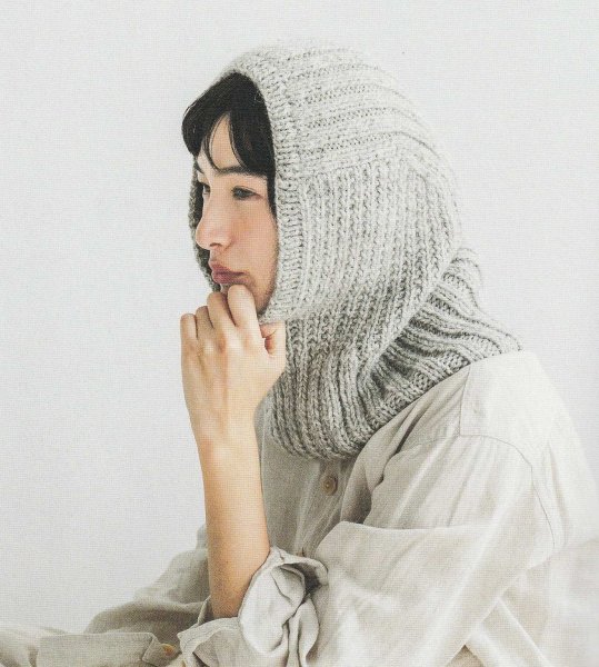 画像1: ≪人気作品毛糸編み図セット≫リブ編みのバラクラバ【ソノモノアルパカウール】 (1)