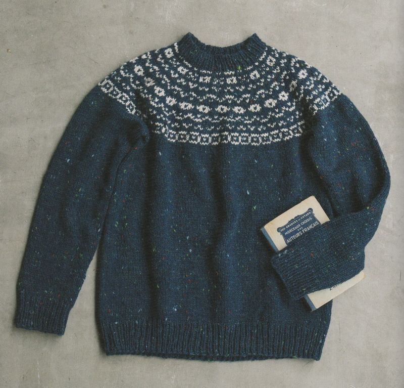 丸ヨークセーター 手編み - ニット・セーター